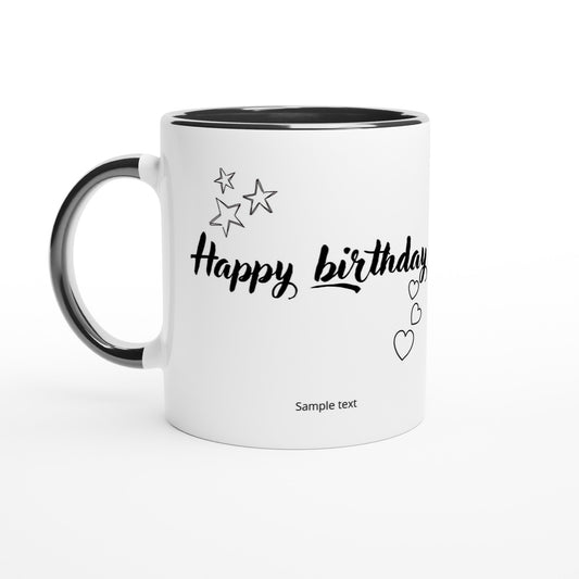 White 11oz Ceramic Mug with Color Inside