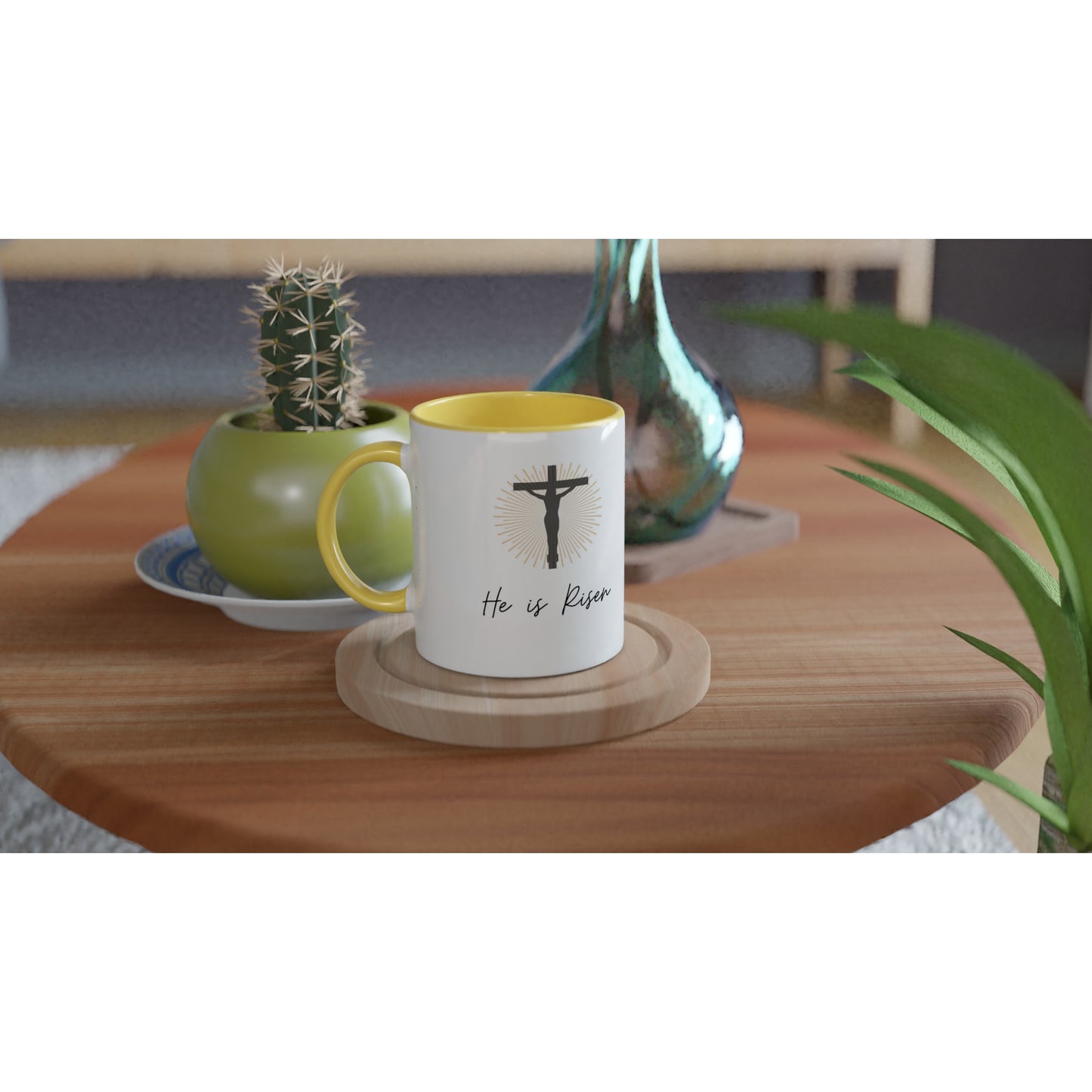 Religious Ceramic Mug-  He is Risen